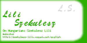 lili szekulesz business card